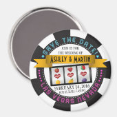 Vegas Casino Destination Wedding Save the Date Magneet (Voorkant / Achterkant)
