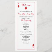 Vegas Casino Diamond Palling Cards Wedding Program Programmakaart (Voorkant)