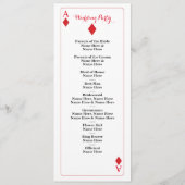 Vegas Casino Diamond Palling Cards Wedding Program Programmakaart (Achterkant)