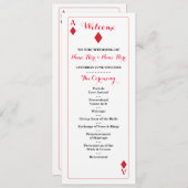 Vegas Casino Diamond Palling Cards Wedding Program Programmakaart (Voorkant / Achterkant)