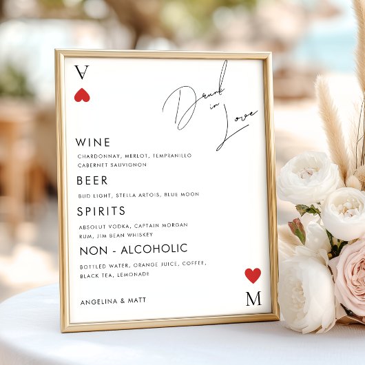 Vegas Casino Drink in liefde trouwbar teken Poster