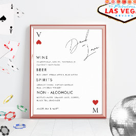 Vegas Casino Drink in liefde trouwbar teken Poster