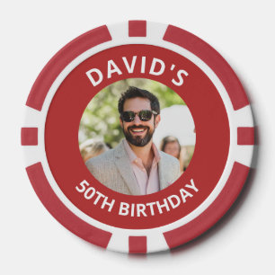 Vegas Casino Feest Favoriet Rood Foto Poker Chips