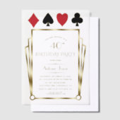 Vegas Casino Great Gatsby 40ste verjaardag Poker Vellum Uitnodigingen (Offset)