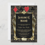 Vegas Casino Great Gatsby Bachelorette Weekend Kaart<br><div class="desc">Luxury Gold Great Gatsby Art Deco Vegas Bachelorette Weekend Casino Royale Style-ontwerp. Het is voorzien van een faux gold Art Deco uit de jaren 20 van de vorige eeuw, Great Gatsby Style, royal gold Fleur-de-lis, speelkaartjes, dice-paar, allemaal op gouden Art Deco-patroon in zwart. Het gebruik personaliseert hulpmiddel om uw info...</div>