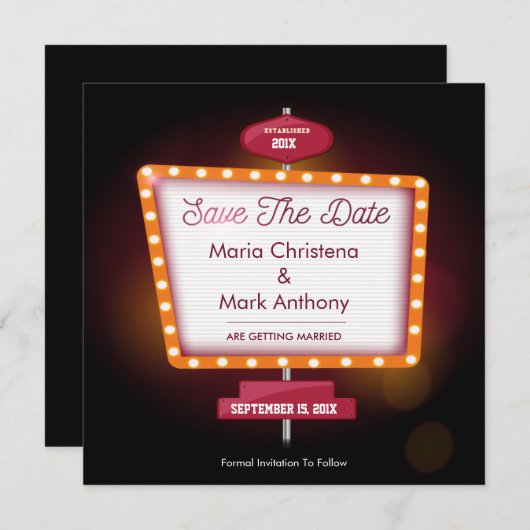 Vegas Casino heeft de datum-aankondiging opgeslage Kaart (Voorkant / Achterkant)