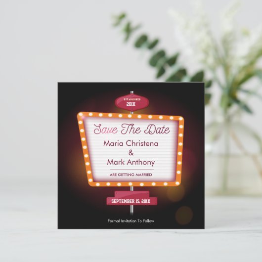 Vegas Casino heeft de datum-aankondiging opgeslage Kaart (Staand voorkant)