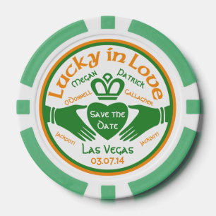 Vegas Casino Lucky in Love Bruiloft Save the Date Poker Chips