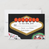 Vegas Casino Marquee RSVP Kaartje (Voorkant)