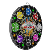Vegas Casino Nacht Dartboard Dartbord (Voorkant Links)