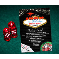 Vegas Casino Nacht Feest Uitnodiging