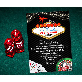 Vegas Casino Nacht Feest Uitnodiging