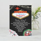 Vegas Casino Nacht Party Uitnodiging (Staand voorkant)