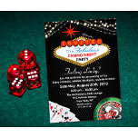 Vegas Casino Nacht Party Uitnodiging<br><div class="desc">Las Vegas Casino Nacht Markie String Lights Poker Gokken Party Uitnodiging</div>