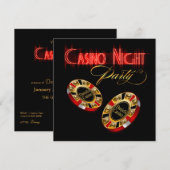Vegas Casino Night VRAAG ME OM JE NAAM OP CHIPS TE Kaart (Voorkant / Achterkant)