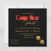 Vegas Casino Night VRAAG ME OM JE NAAM OP CHIPS TE Kaart (Achterkant)