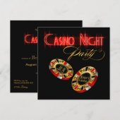 Vegas Casino Night VRAAG ME OM JE NAAM OP DE CHIPS Kaart (Voorkant / Achterkant)