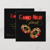 Vegas Casino Night VRAAG ME OM JE NAAM OP DE CHIPS Kaart (Voorkant / Achterkant)