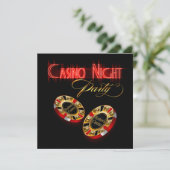 Vegas Casino Night VRAAG ME OM JE NAAM OP DE CHIPS Kaart (Staand voorkant)