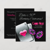 Vegas Casino Party 50th Birthday Kaart (Voorkant / Achterkant)