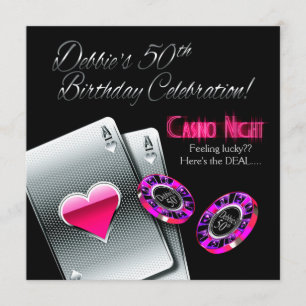 Vegas Casino Party 50th Birthday Kaart