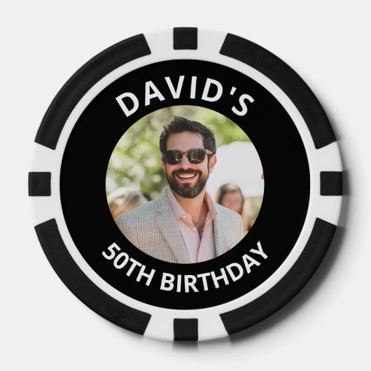 Vegas Casino Party Favor Black & White Photo Poker Chips (Voorkant)