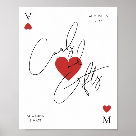 Vegas Casino Playing Card Cards & Gifts Sign Poster (Voorkant)