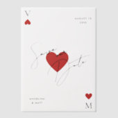 Vegas Casino Playing Card Wedding Vellum Uitnodigingen (Voorkant)