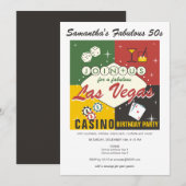 Vegas Casino Poker Night Fabulous Verjaardagsfeest Kaart (Voorkant / Achterkant)