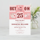 Vegas Casino Poker Retro Disco Cowgirl Verjaardag Kaart (Staand voorkant)