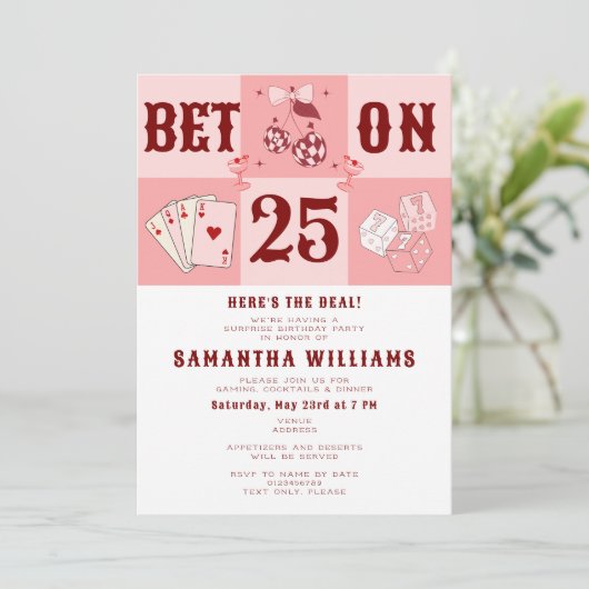 Vegas Casino Poker Retro Disco Cowgirl Verjaardag Kaart (Staand voorkant)