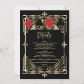 Vegas Casino Royale Art Deco Bachelorette Weekend Kaart (Achterkant)