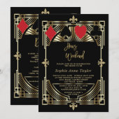 Vegas Casino Royale Art Deco Bachelorette Weekend Kaart (Voorkant / Achterkant)