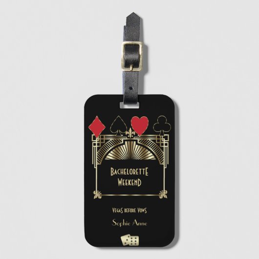Vegas Casino Royale Art Deco Meisjesweekend Bagagelabel (Voorkant (verticaal))