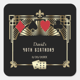 Vegas Casino Royale Great Gatsby 40e verjaardag Vierkante Sticker