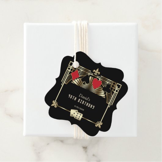 Vegas Casino Royale Great Gatsby 40ste verjaardag Bedankjes Labels (In situ)