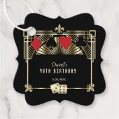 Vegas Casino Royale Great Gatsby 40ste verjaardag Bedankjes Labels (Voorkant)