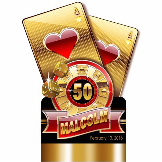 Vegas Casino Style Topper CONTACT ME 2 PERSONALIZE Staand Fotobeeldje (Voorkant)