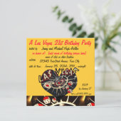 Vegas Casino Theme 21e verjaardag Kaart (Staand voorkant)