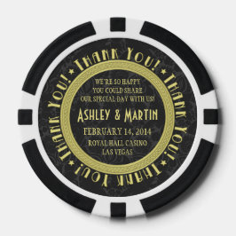 Vegas Casino Zwart Goud Bruiloft Dank u Favor Pokerchips