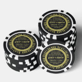 Vegas Casino Zwart Goud Bruiloft Dank u Favor Pokerchips (Opstapeling)