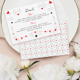 Vegas Cupido's Harten en Diamanten Wedding Details RSVP Kaartje