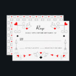 Vegas Cupido's Harten en Diamanten Wedding RSVP Au<br><div class="desc">Elegante cupido en poker geïnspireerde RSVP kaart met hart pijlen en diamanten. Deze kaart is exclusief de maaltijdlijn. (Ik heb er een in het collectie die doet als dat nodig is)</div>