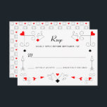 Vegas Cupido's Harten en Diamanten Wedding RSVP Au<br><div class="desc">Elegante cupido en poker geïnspireerde RSVP kaart met hart pijlen en diamanten. Deze kaart is exclusief de maaltijdlijn. (Ik heb er een in het collectie die doet als dat nodig is)</div>