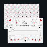 Vegas Cupido's Harten en Diamanten Wedding RSVP Au Kaartje<br><div class="desc">Elegante cupido en poker geïnspireerde RSVP kaart met hart pijlen en diamanten. Deze kaart is exclusief de maaltijdlijn. (Ik heb er een in het collectie die doet als dat nodig is)</div>