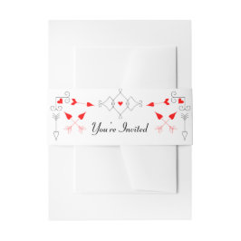 Vegas Cupid's Hearts Diamond Wedding Uitnodigingen Wikkel