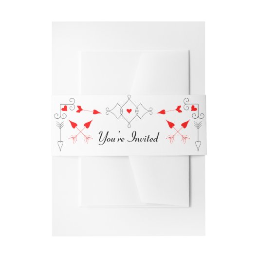 Vegas Cupid's Hearts Diamond Wedding Uitnodigingen Wikkel (Voorkant Voorbeeld)