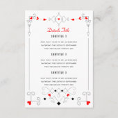 Vegas Cupid's Hearts Diamonds Wedding Details Informatiekaartje (Achterkant)