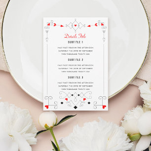 Vegas Cupid's Hearts Diamonds Wedding Details Kaart