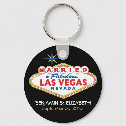 Vegas Destination Wedding Commemorative Sleutelhan Sleutelhanger (Voorkant)
